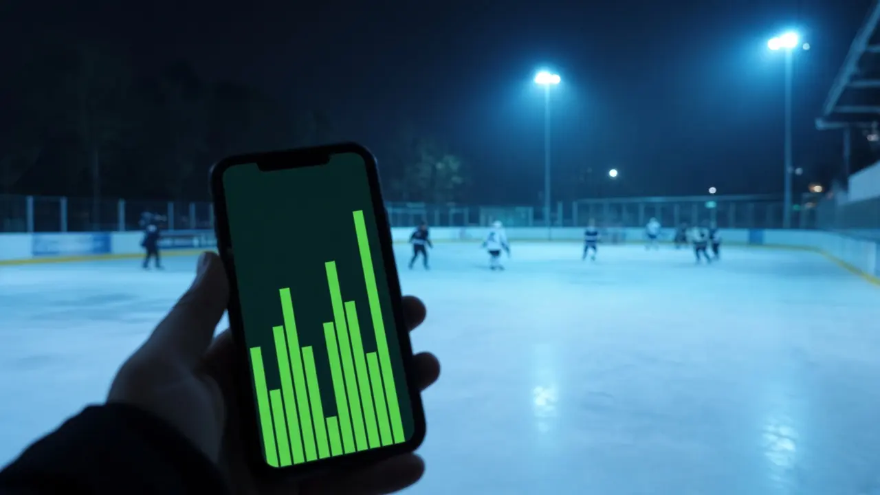 Yöjäähalli ja puhelin etualalla